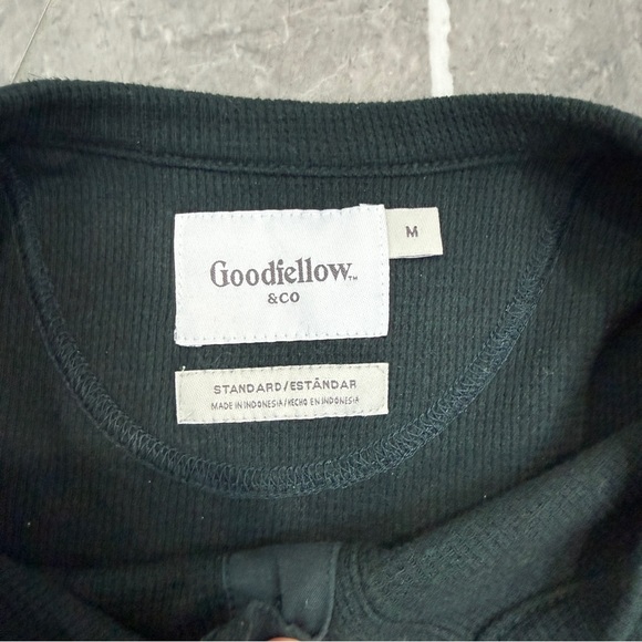 Goodfellow & Co Forest Green Long Sleeve Waffle Knit Henley Men’s Size M - Picture 4 of 5